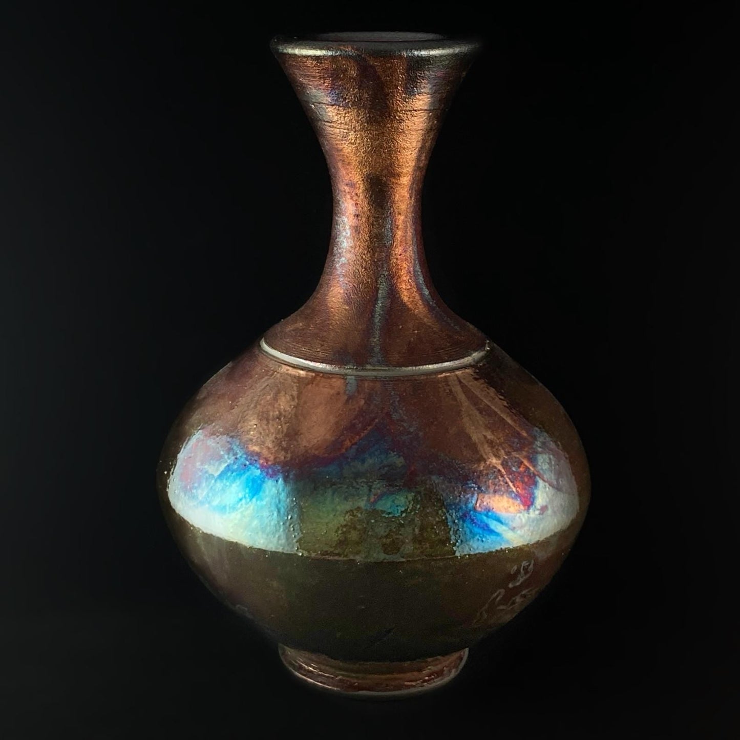 Handmade Sofia II Vase, Raku Art Pottery, Decorative Pottery