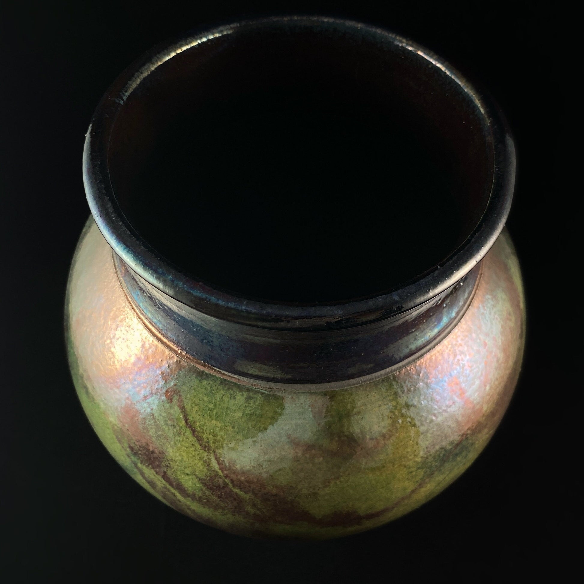 Handmade Sofia Vase, Raku Art Pottery, Decorative Pottery