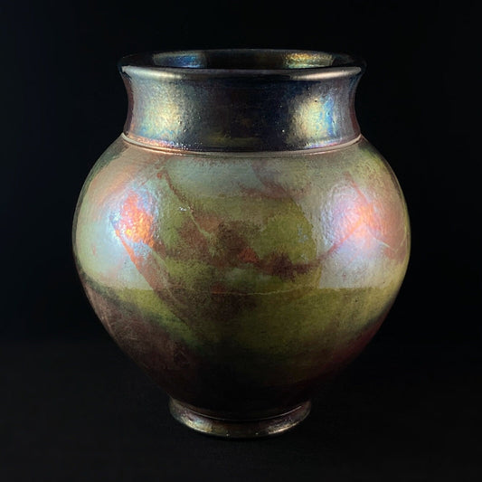 Handmade Sofia Vase, Raku Art Pottery, Decorative Pottery