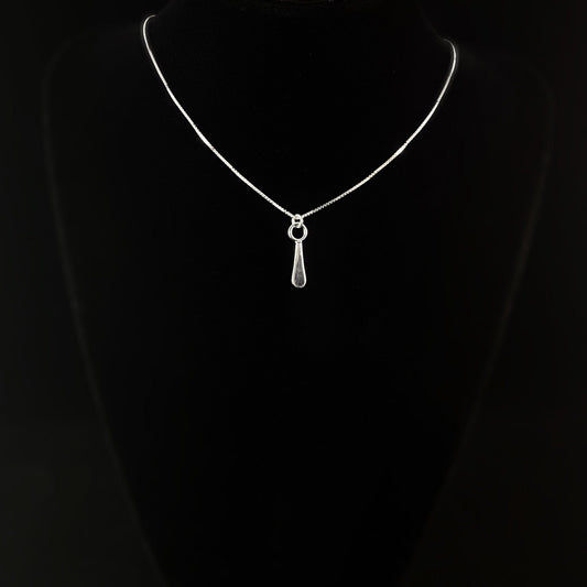 Handmade Sterling Silver Tiny Teardrop Pendant Necklace, Made in USA - Reflections