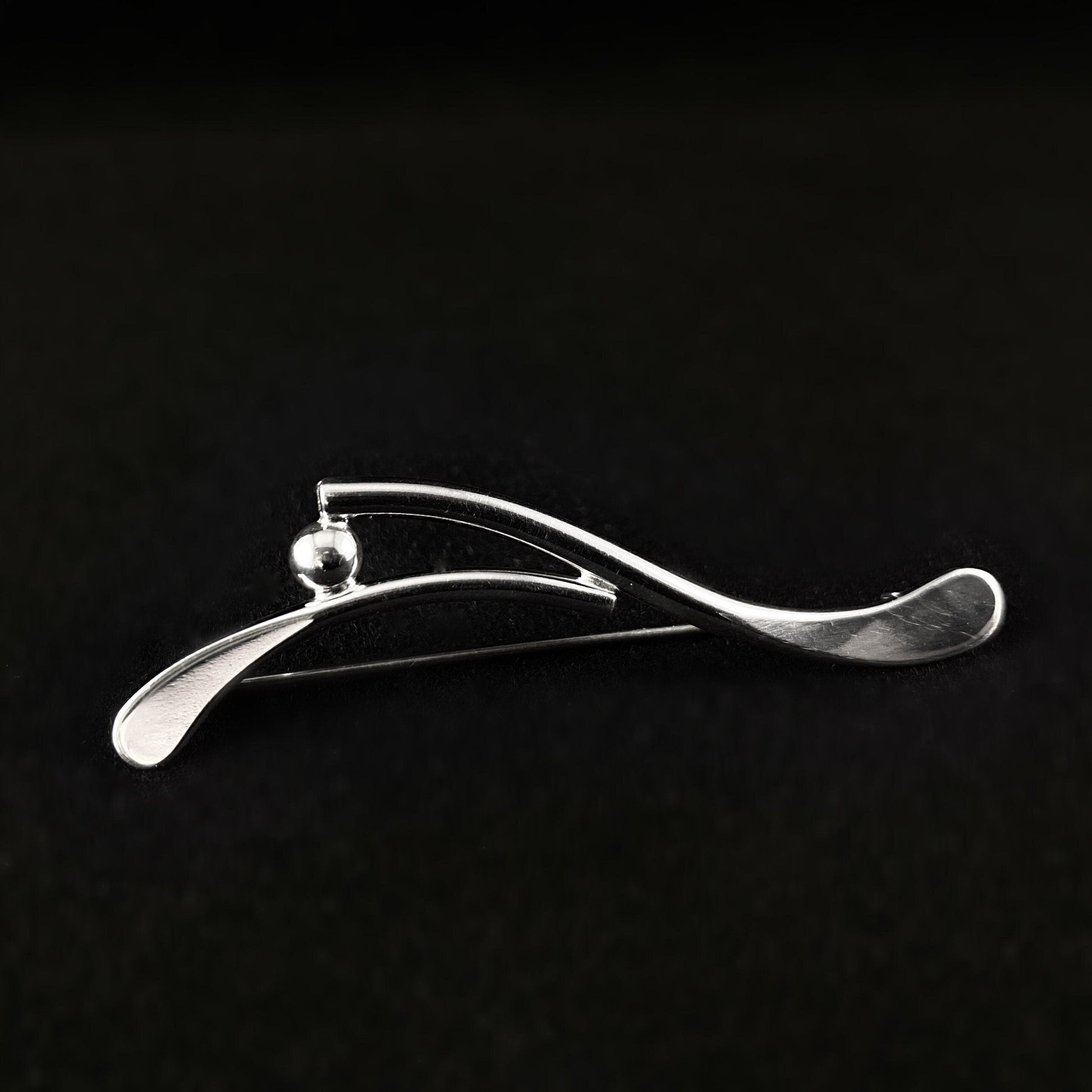 Handmade Sterling Silver Waves Pin,  Made in USA - Reflections
