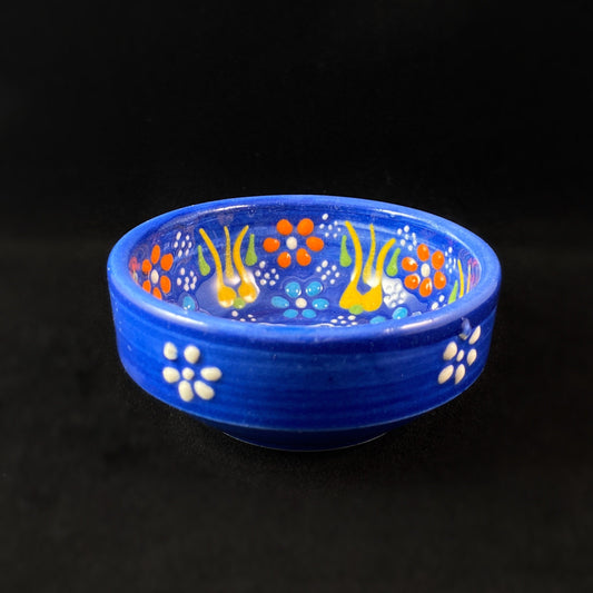 Handmade Sugar Bowl, Functional and Decorative Turkish Pottery, Cottagecore Style, Dark Blue