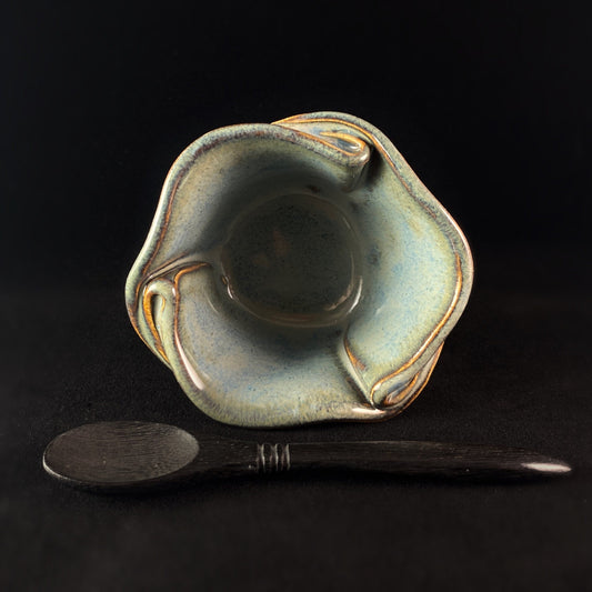 Handmade Tiny Pot with Serving Spoon, Functional and Decorative Pottery