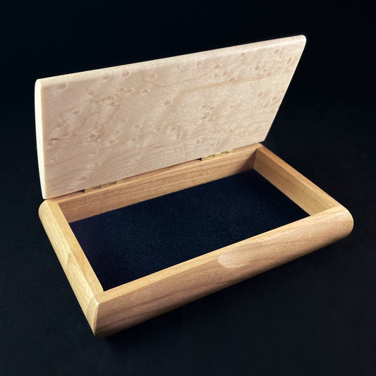 Handmade Wooden Box with Birdseye Maple and Cherry, Made in USA