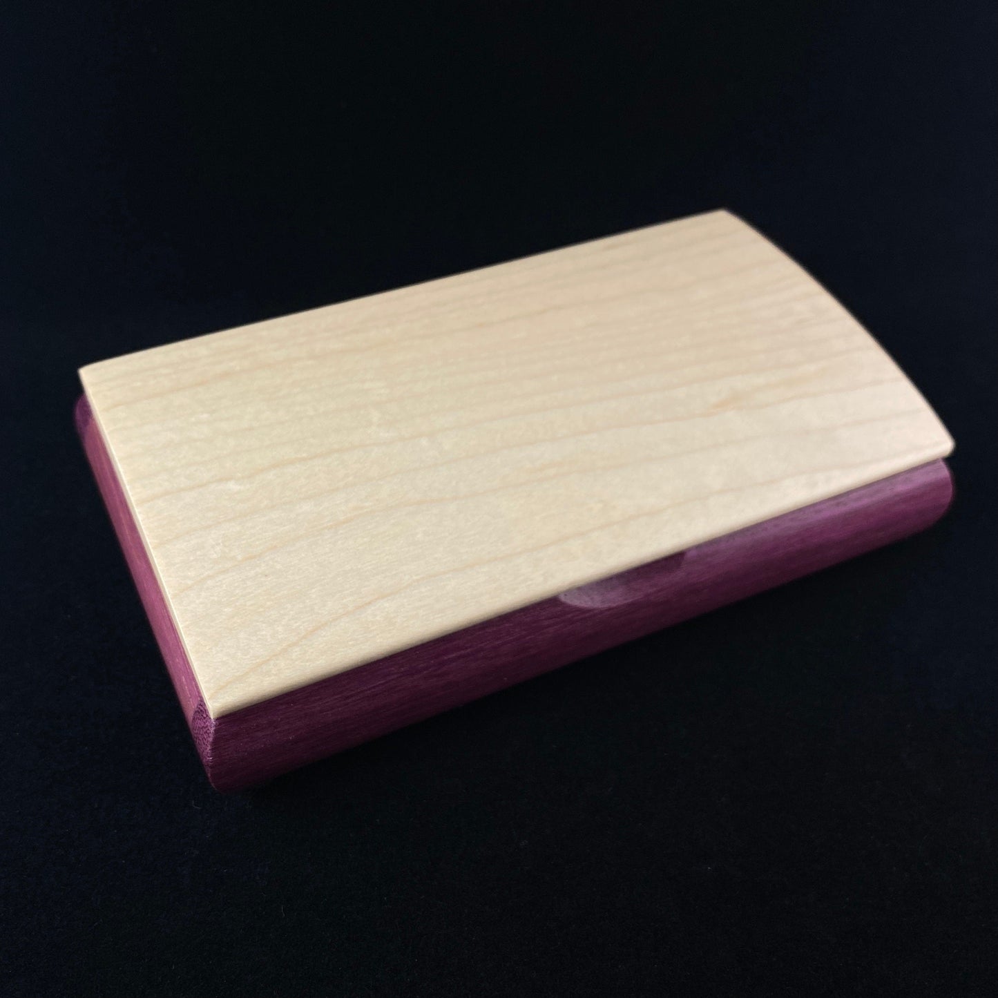 Handmade Wooden Box with Birdseye Maple and Purpleheart, Made in USA