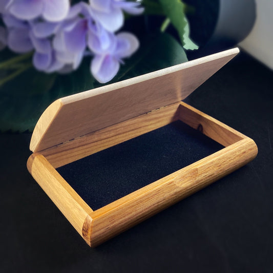 Handmade Wooden Box with Canary Wood and Birdseye Maple