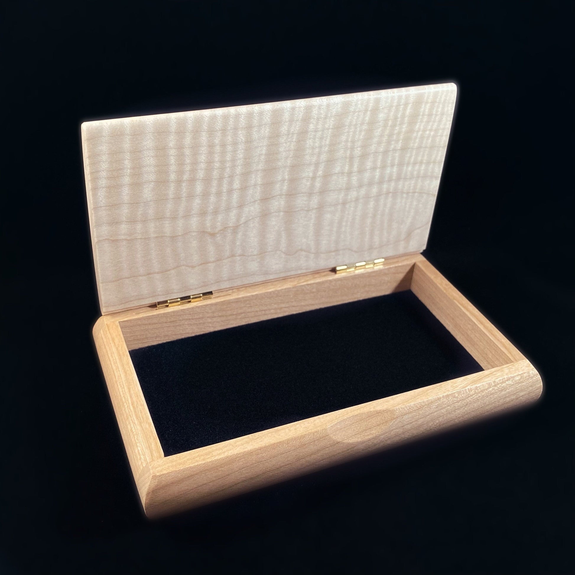 Handmade Wooden Box with Cherry and Curly Maple, Made in USA