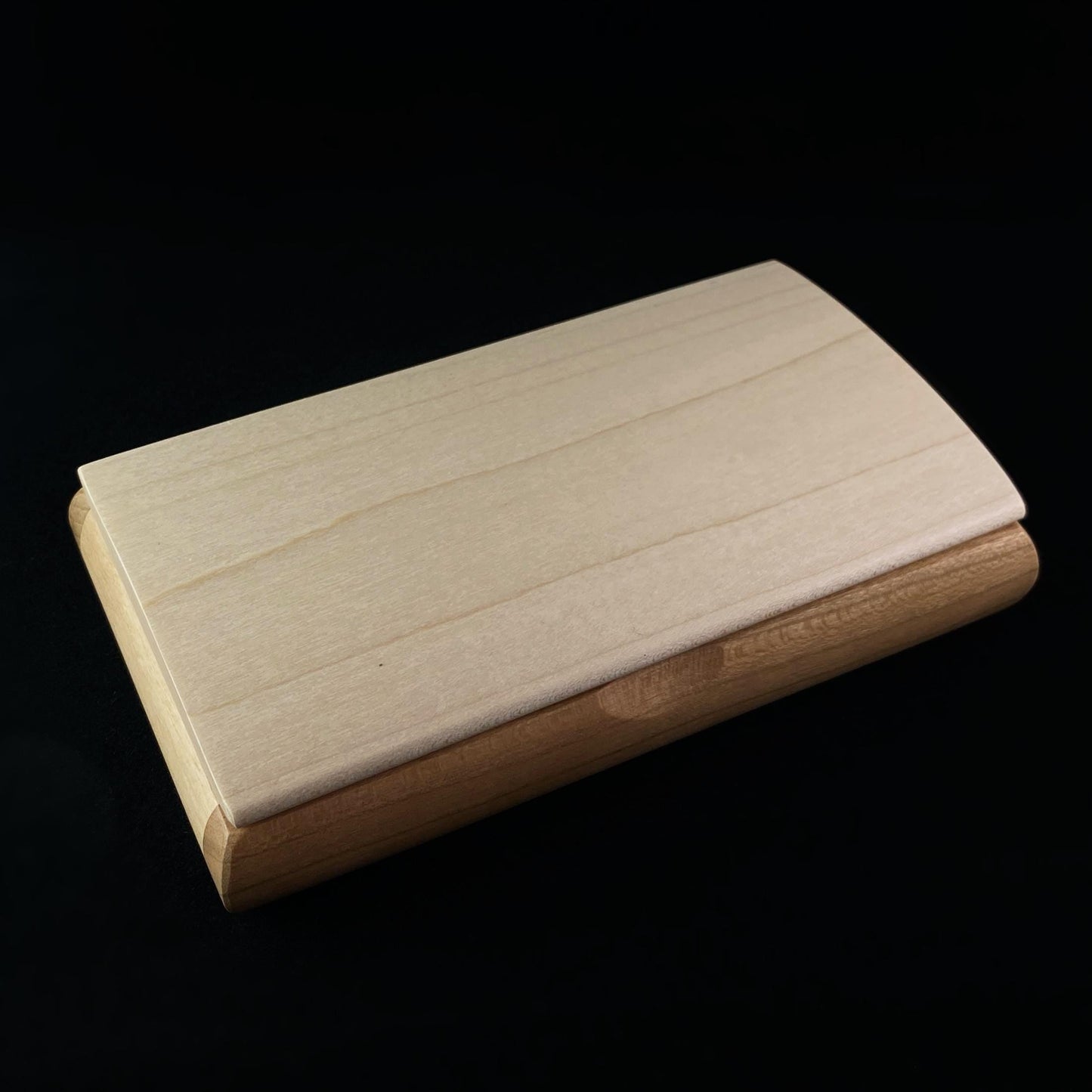 Handmade Wooden Box with Curly Maple and Cherry, Made in USA