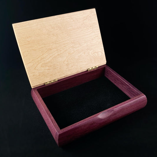 Handmade Wooden Jewelry Box - Birdseye Maple and Purpleheart