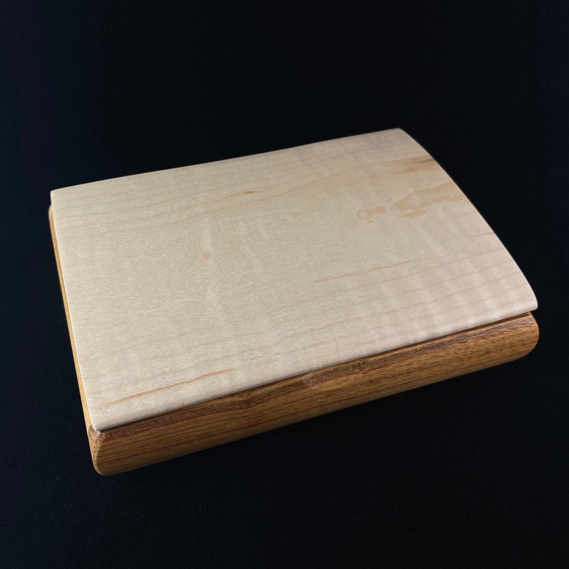 Handmade Wooden Jewelry Box - Canarywood and Curly Maple