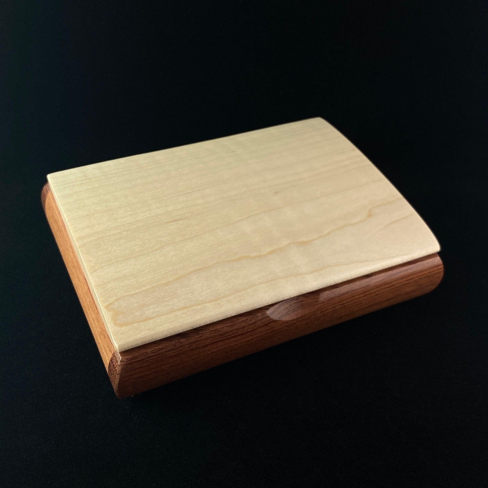 Handmade Wooden Jewelry Box - Curly Maple and Bubinga