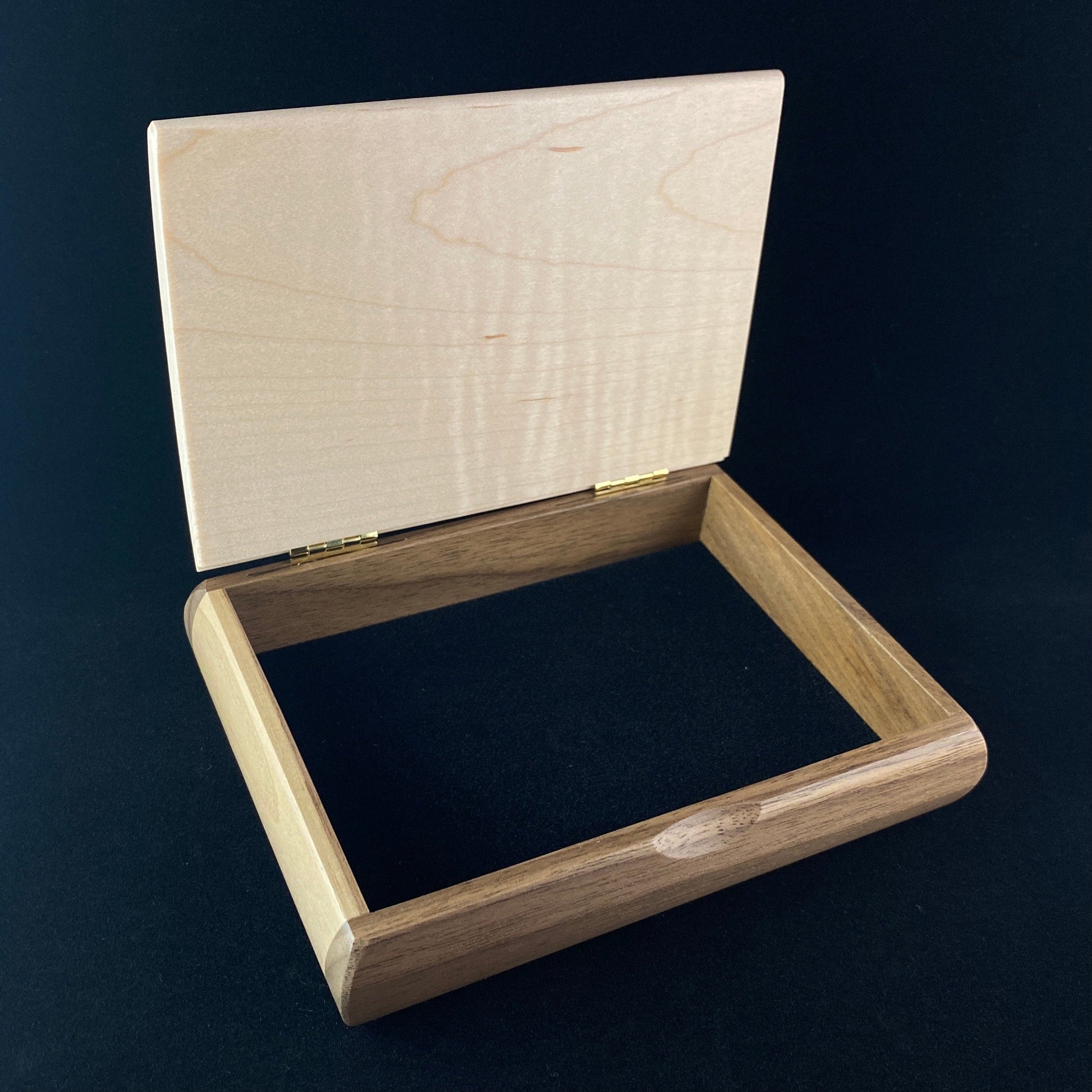 Handmade Wooden Jewelry Box - Curly Maple and Walnut