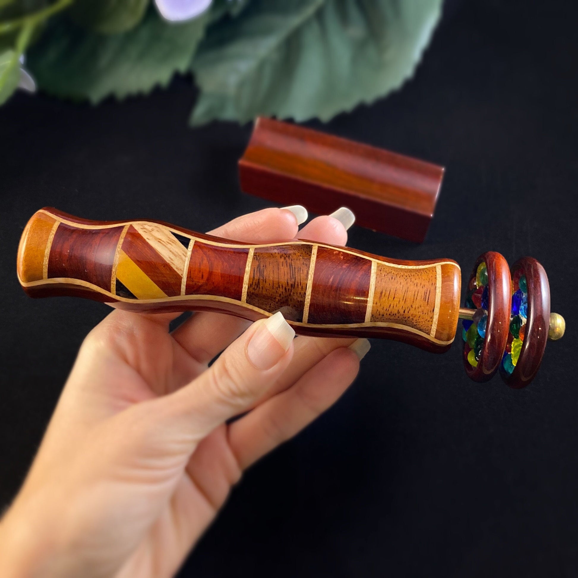 Handmade Wooden Kaleidoscope with Padauk Marquetry