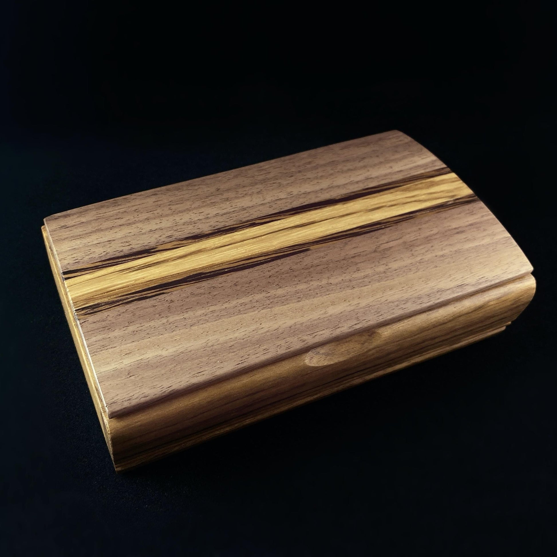 Handmade Wooden Treasure Box with Shedua, Wenge, Zebrawood - Made in USA