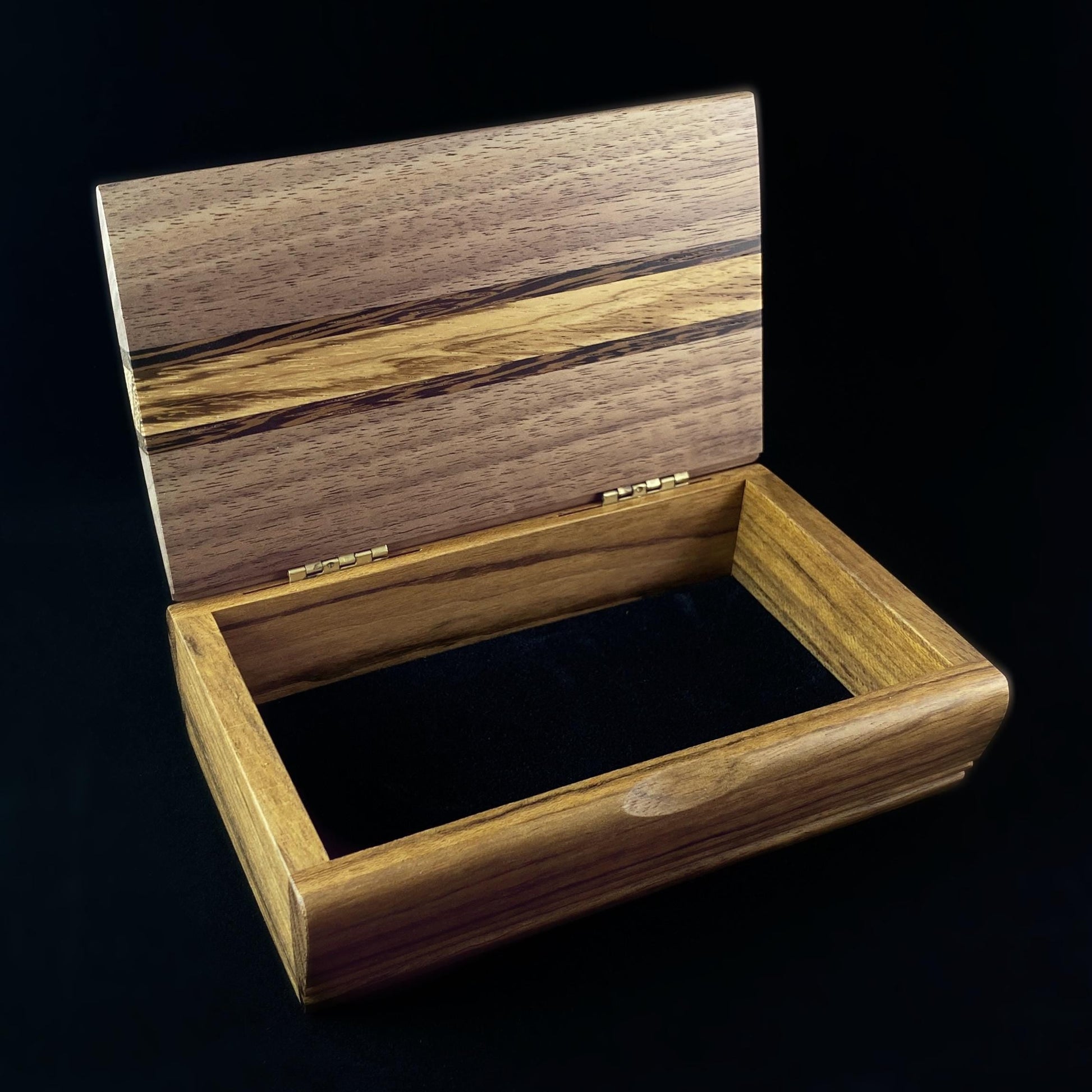 Handmade Wooden Treasure Box with Shedua, Wenge, Zebrawood - Made in USA