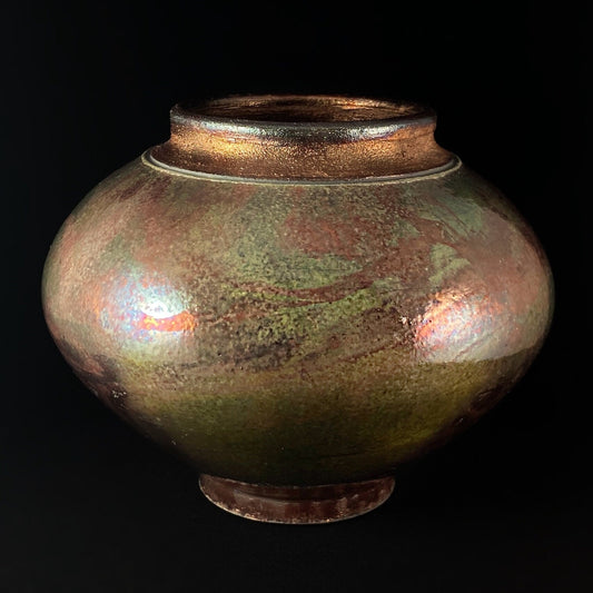 Handmade Zia Vase, Raku Art Pottery, Decorative Pottery