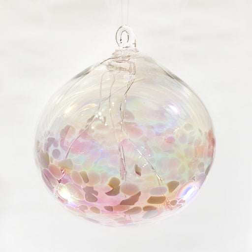 Handmade Glass Witches Ball, #48 - Iridescent Light Pink
