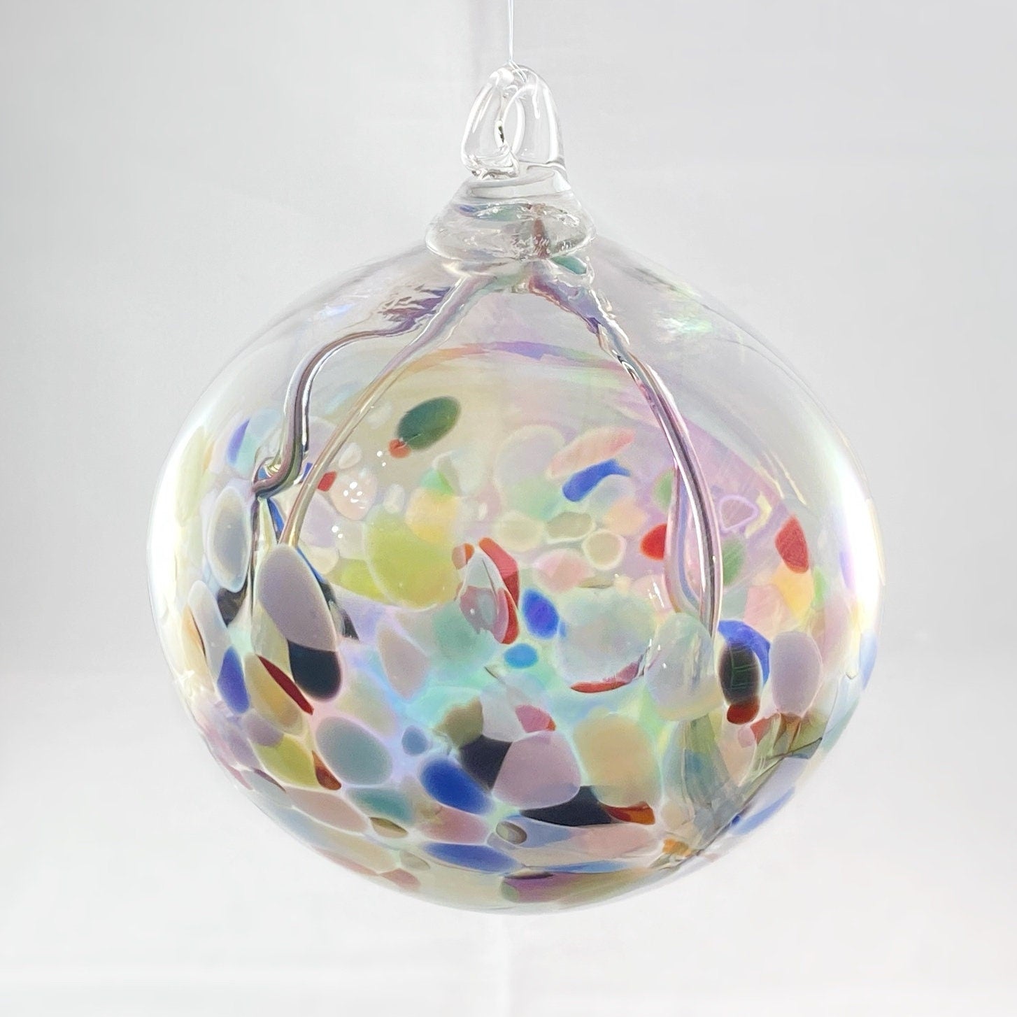 Handmade Glass Witches Ball, #34 - Iridescent Multicolor