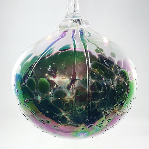 Handmade Glass Witches Ball, #37 - Iridescent Purple/Green