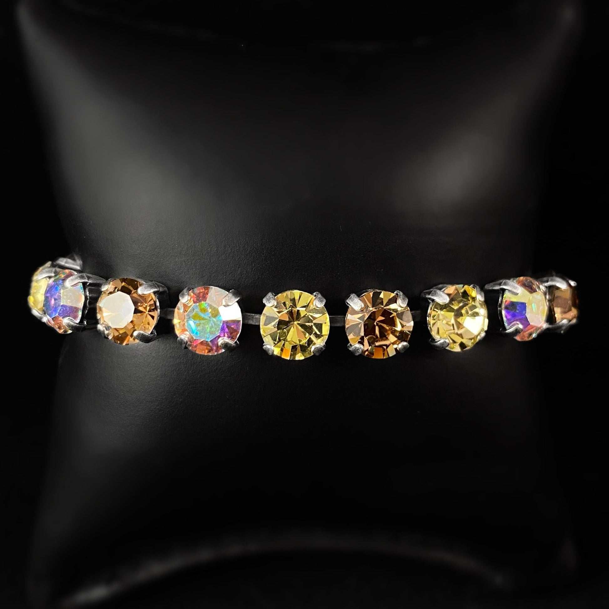 Multicolor Warm Tones Swarovski Crystal Bracelet - La Vie Parisienne by Catherine Popesco