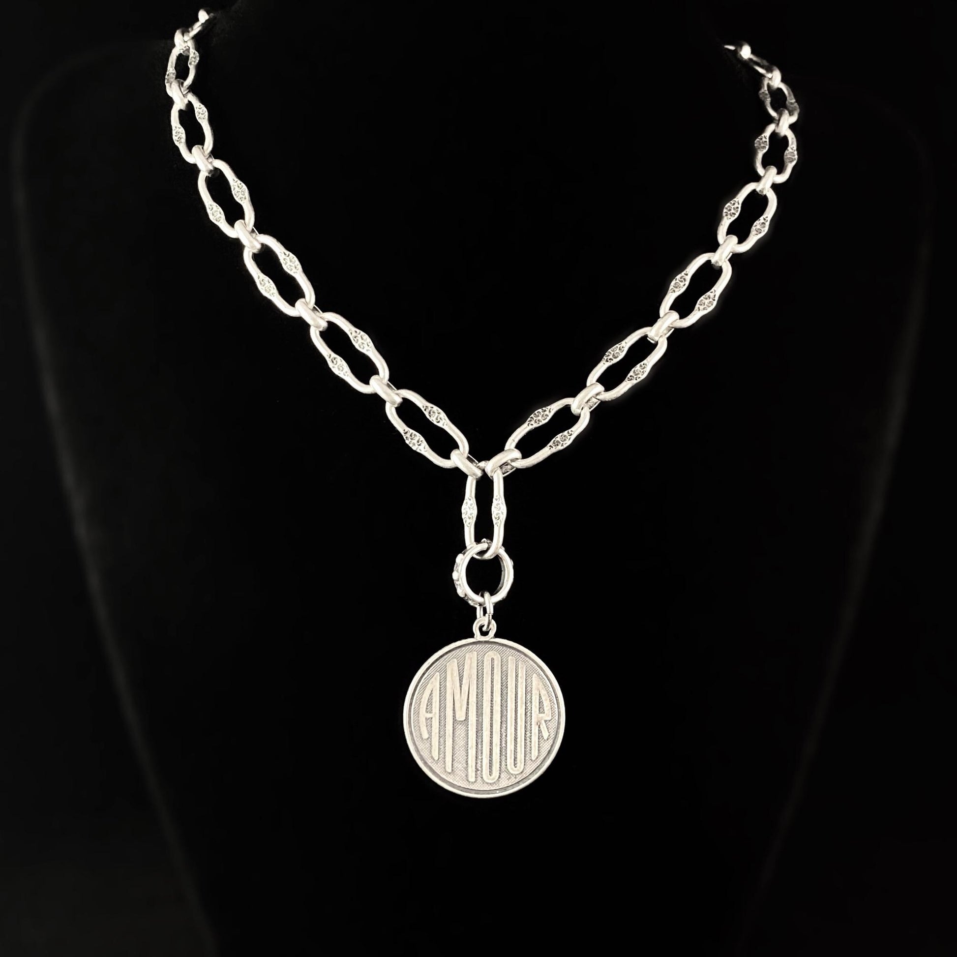 Silver Amour Charm Pendant Necklace - La Vie Parisienne by Catherine Popesco