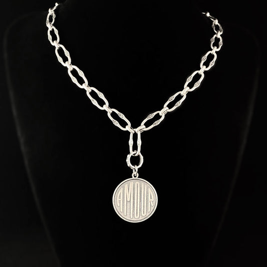 Silver Amour Charm Pendant Necklace - La Vie Parisienne by Catherine Popesco