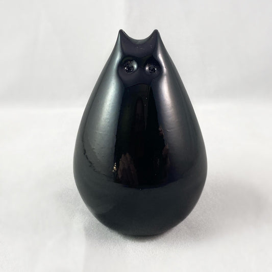 Hand Blown Glass Kitty Cat, Lucky Black - Unique Decor, Made in USA
