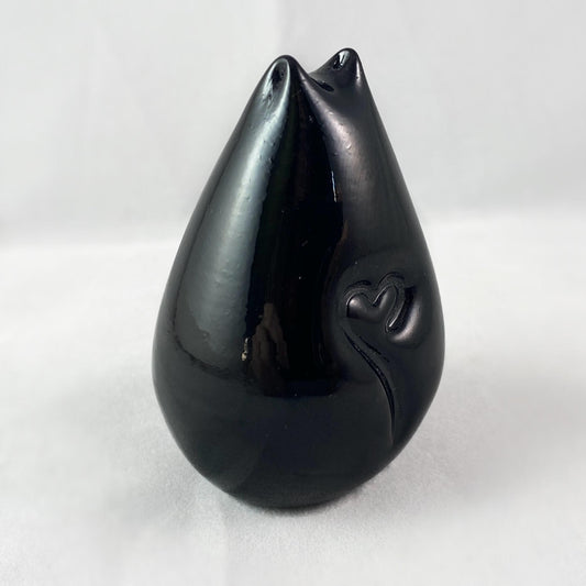 Hand Blown Glass Kitty Cat, Lucky Black - Unique Decor, Made in USA