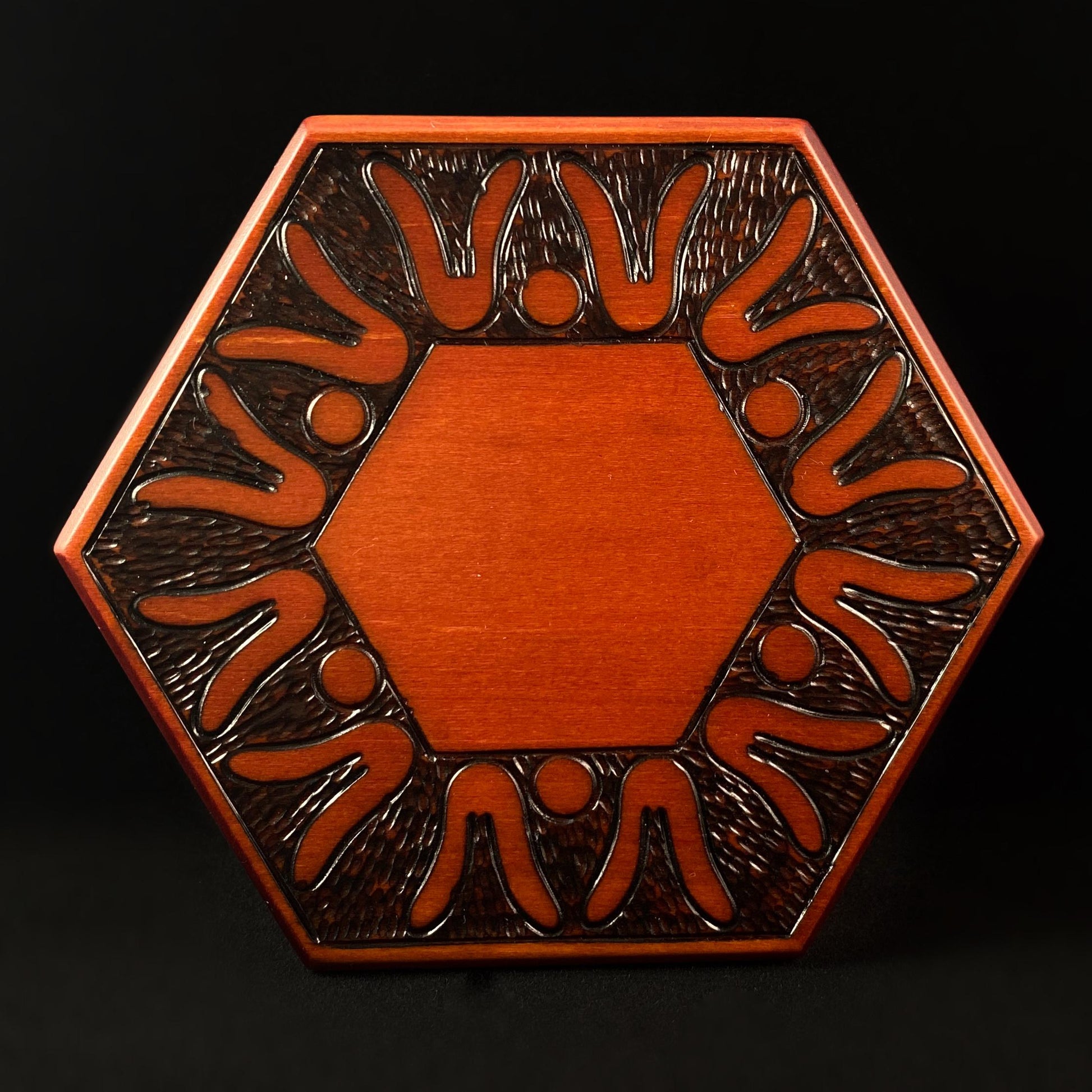 Hexagon Shaped Jewelry Box, Handmade Wooden Treasure Box