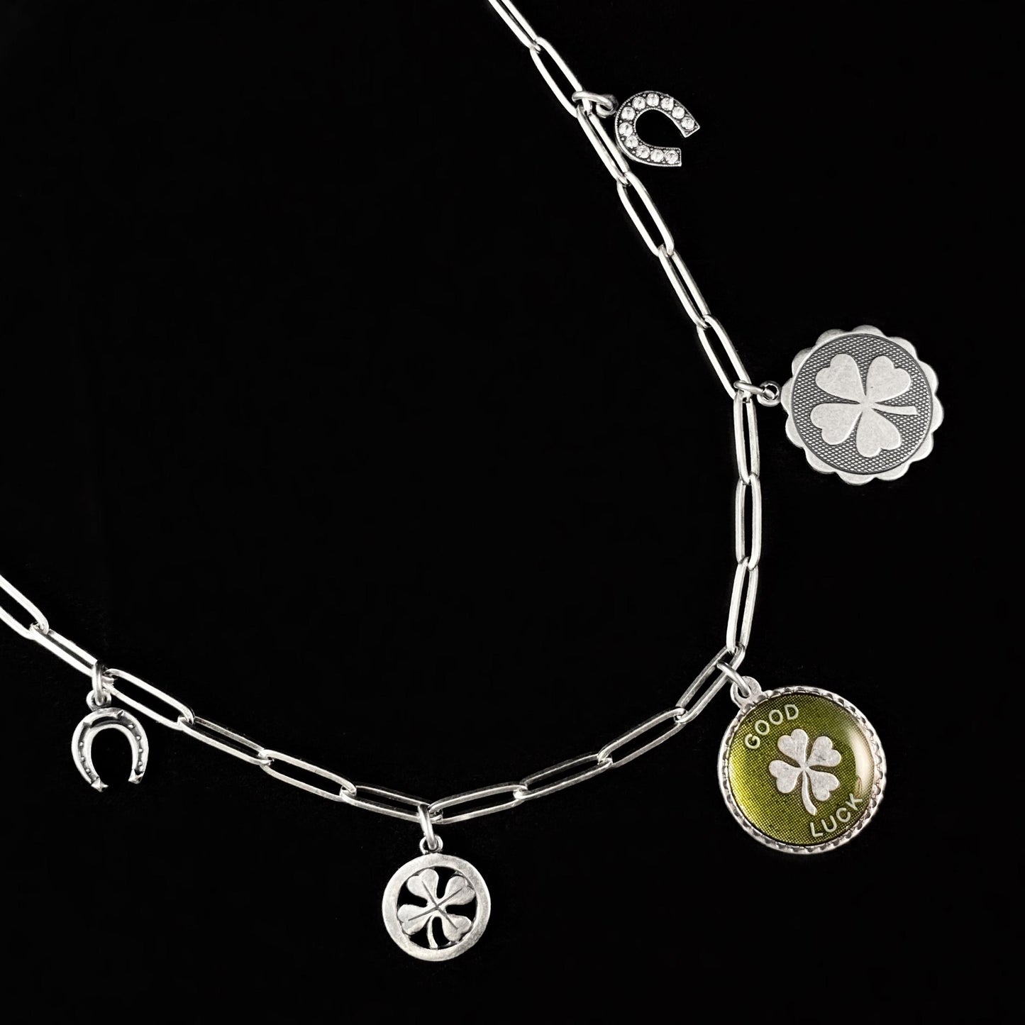 Silver Good Luck Charm Pendant Necklace - La Vie Parisienne by Catherine Popesco