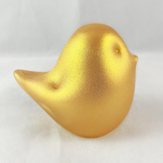 Golden Bird of Good Fortune, Hand Blown Glass Bird - Unique Decor, Made in USA