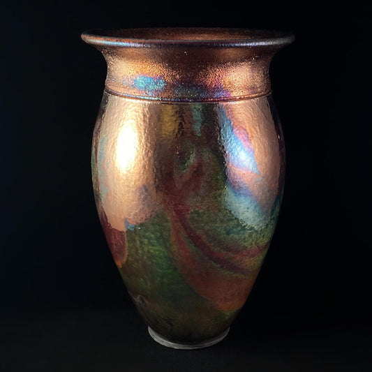 Handmade Lizzy Vase, Raku Art Pottery, Decorative Pottery
