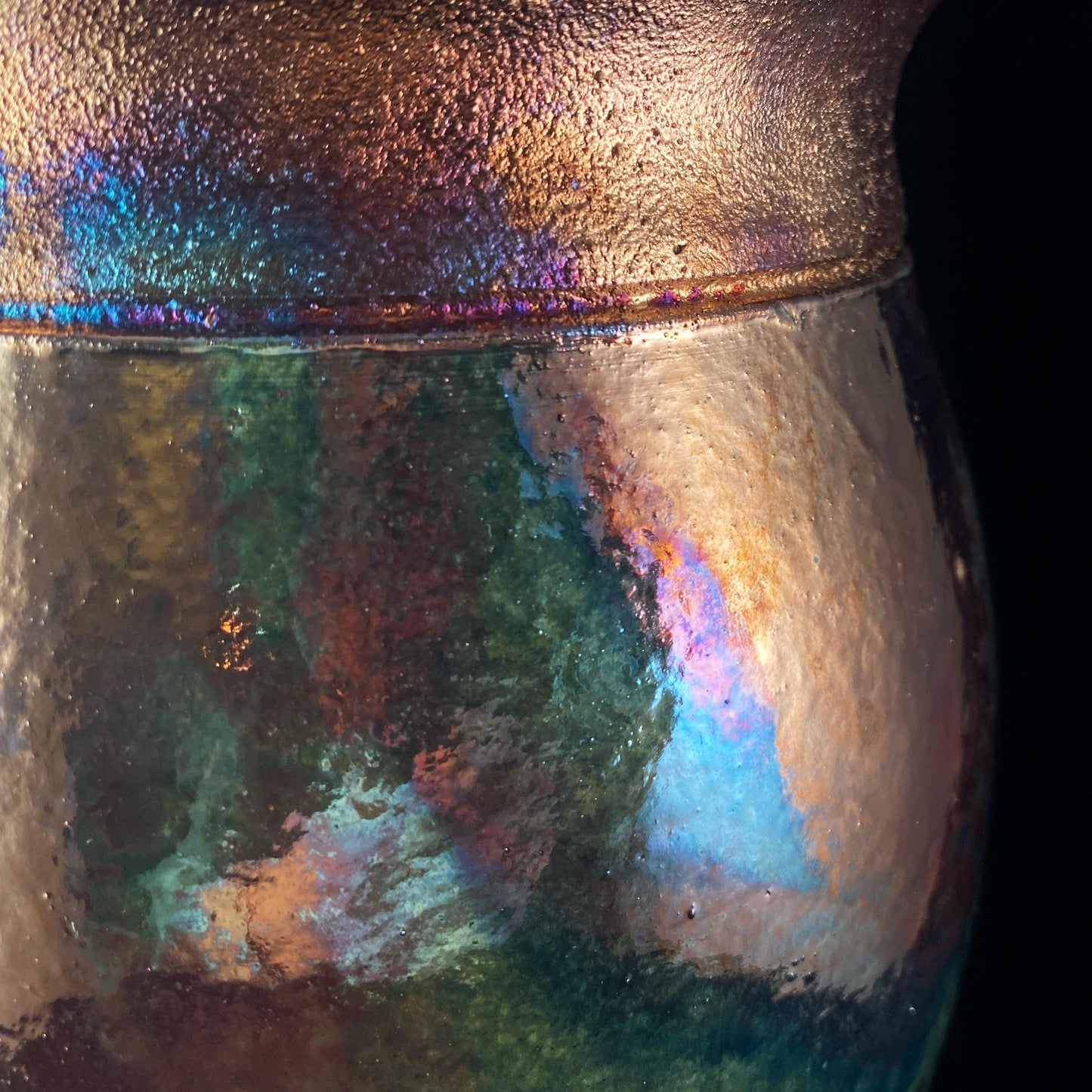 Handmade Lizzy Vase, Raku Art Pottery, Decorative Pottery