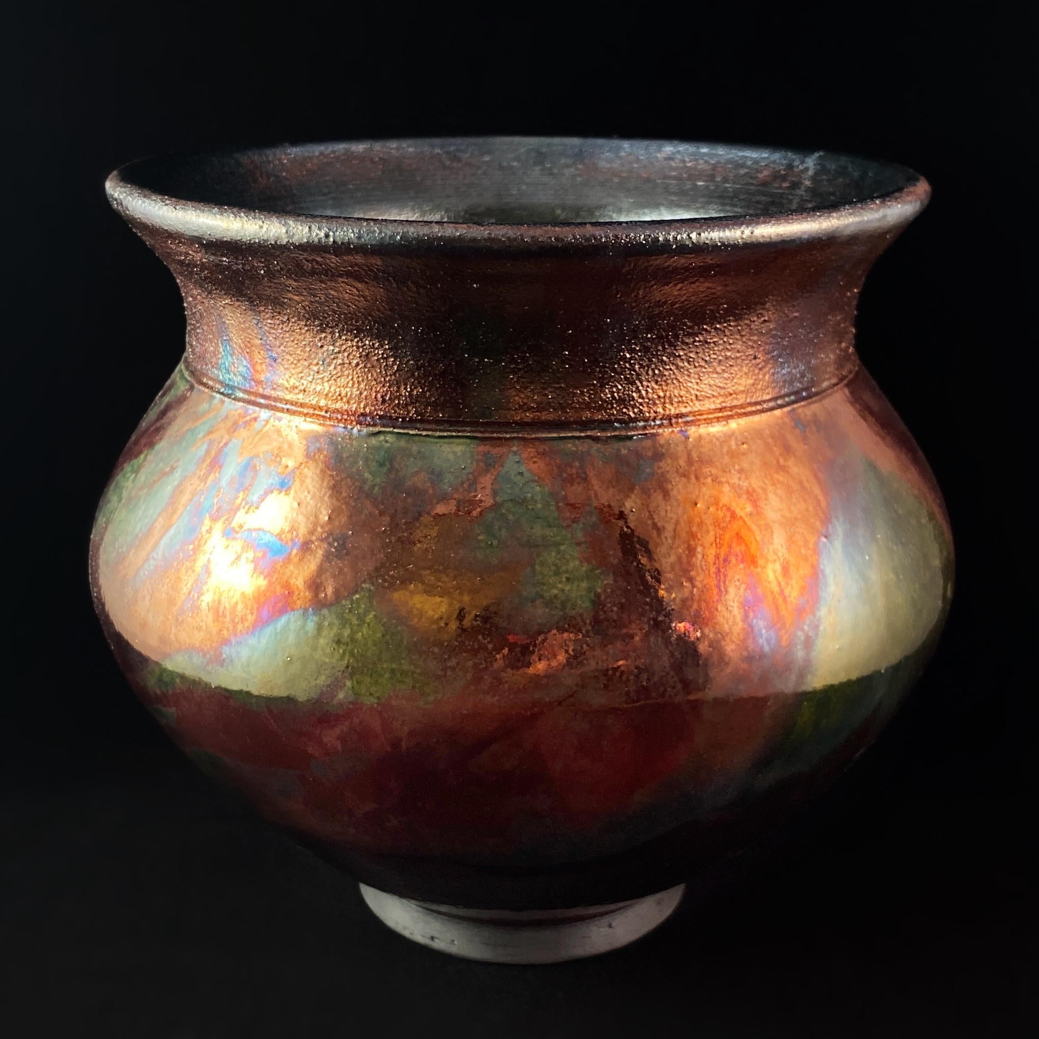 Handmade Evelyn Vase, Raku Art Pottery, Decorative Pottery