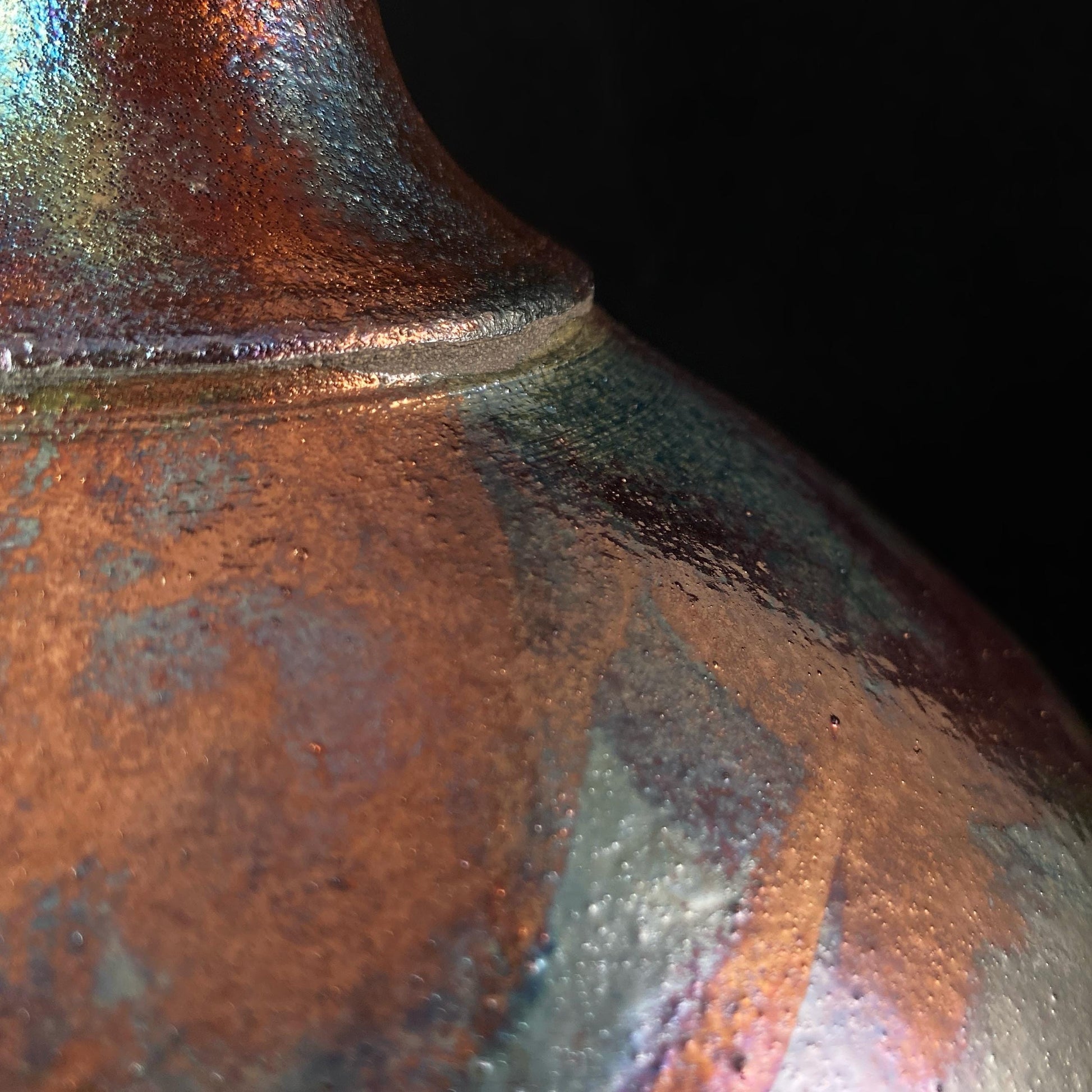Handmade Amanda Vase, Raku Art Pottery, Decorative Pottery