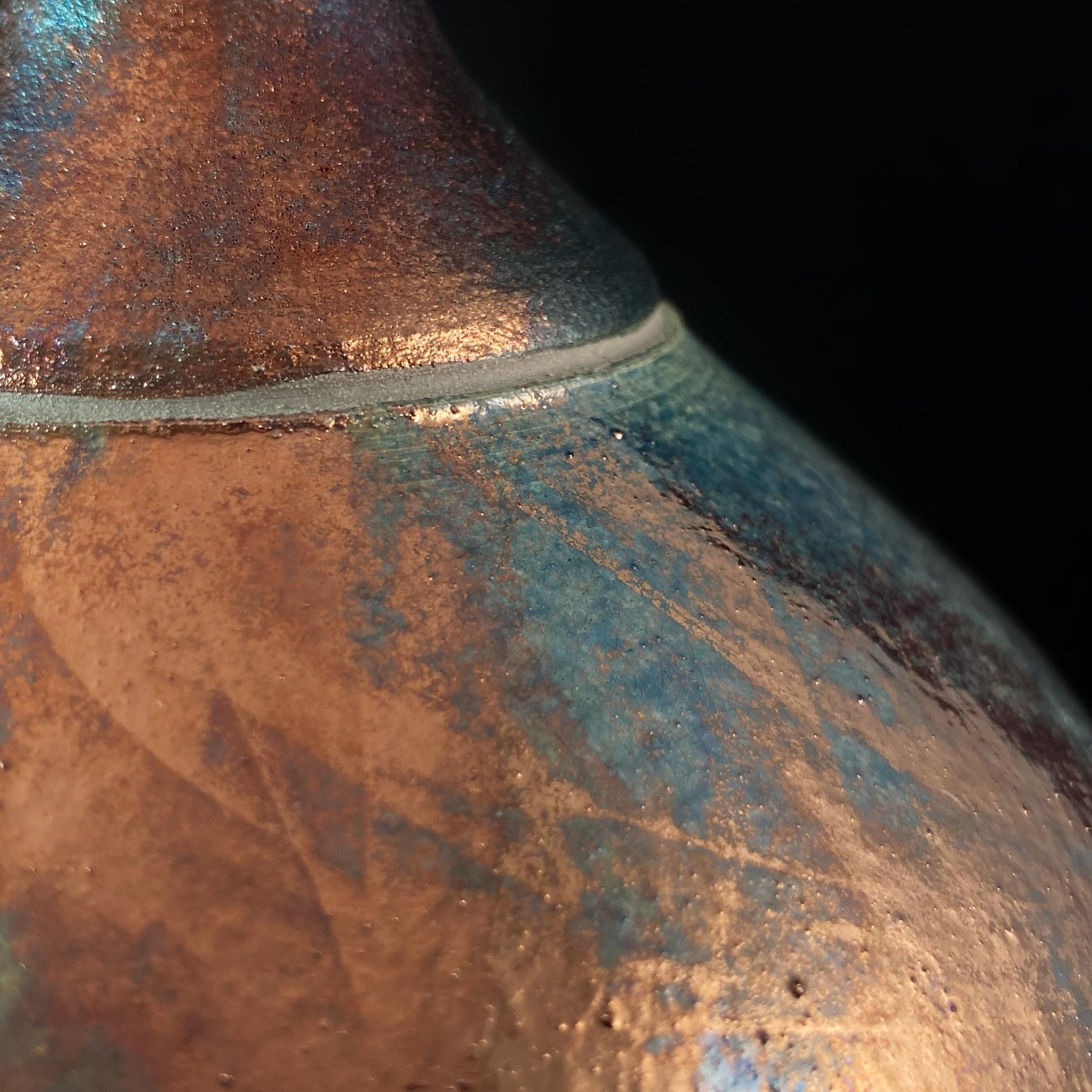 Handmade Suzette Vase, Raku Art Pottery, Decorative Pottery