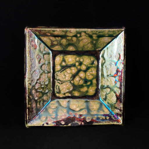 Handmade Daisy Plate, Raku Art Pottery, Decorative Pottery