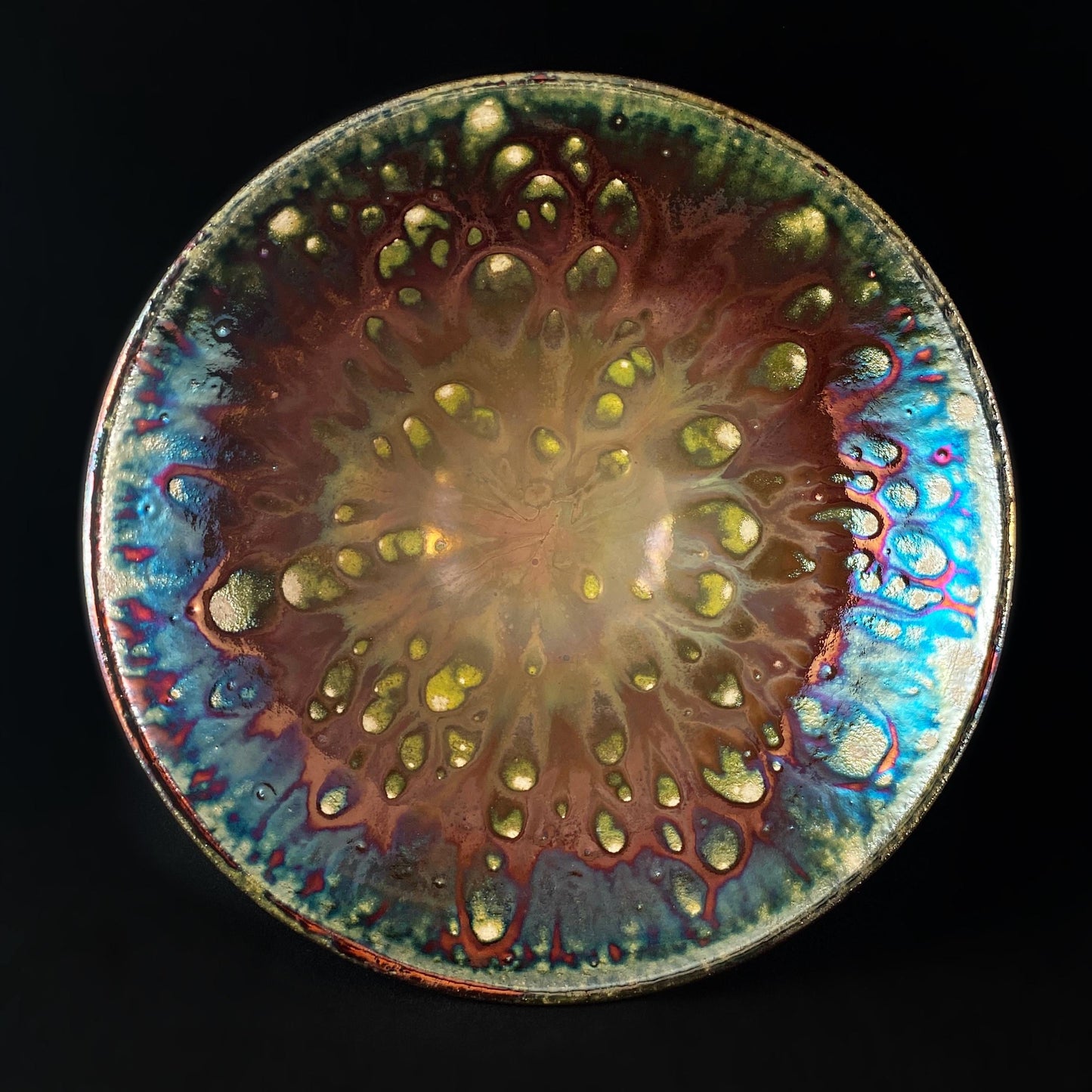 Handmade Charlotte Bowl, Raku Art Pottery, Decorative Pottery