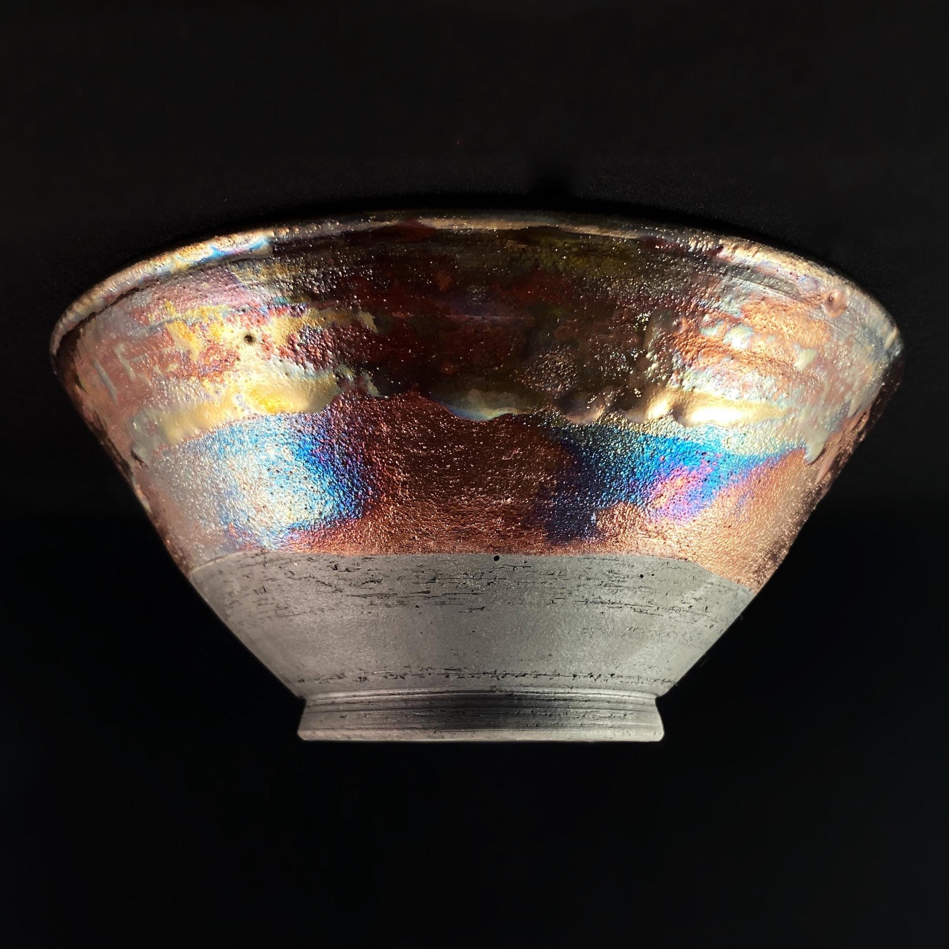 Handmade Corinne Bowl, Raku Art Pottery, Decorative Pottery