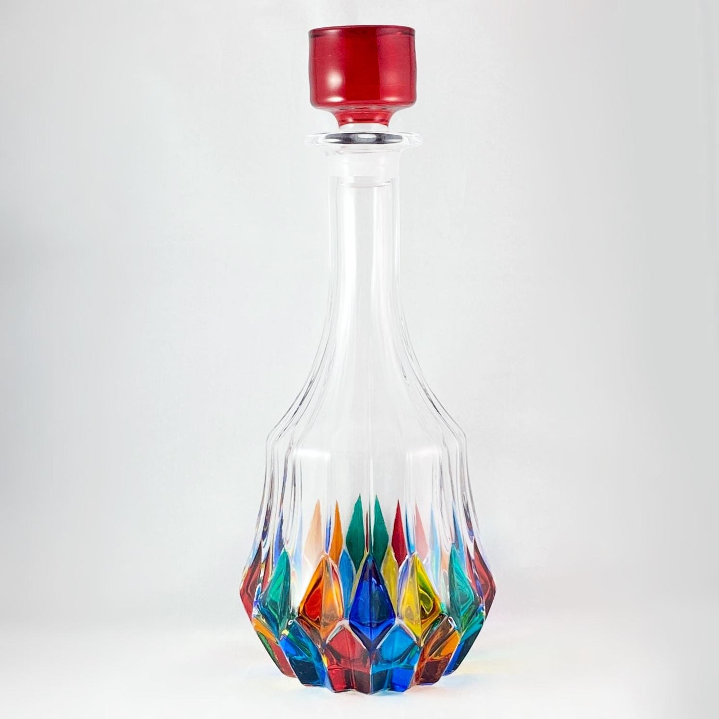 Adagio Whiskey Decanter, Venetian Glass Whiskey Decanter - Handmade in Italy, Colorful Murano Glass