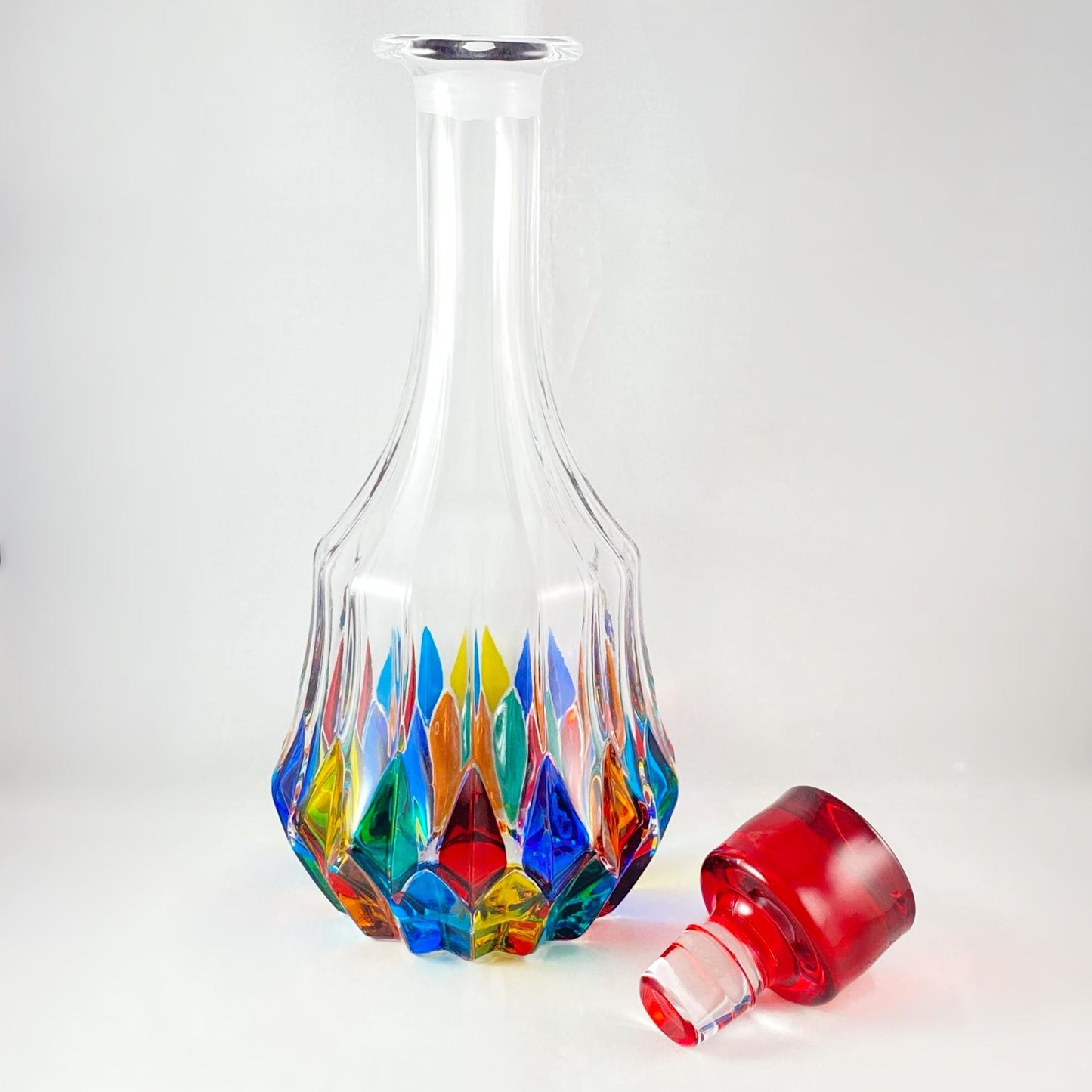 Adagio Whiskey Decanter, Venetian Glass Whiskey Decanter - Handmade in Italy, Colorful Murano Glass
