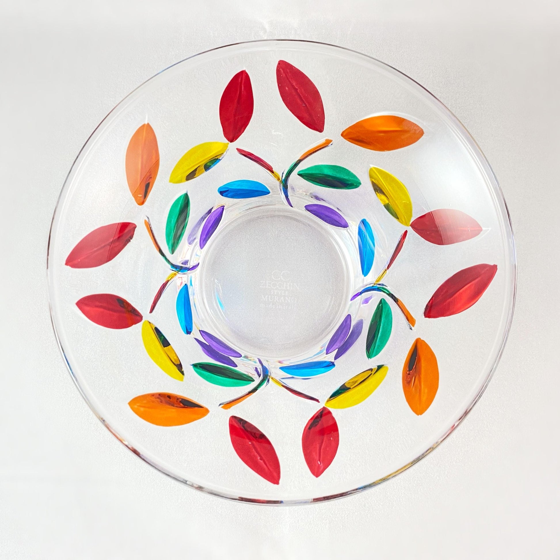 Venetian Glass Rainbow Tree of Life Dish - Handmade in Italy, Colorful Murano Glass