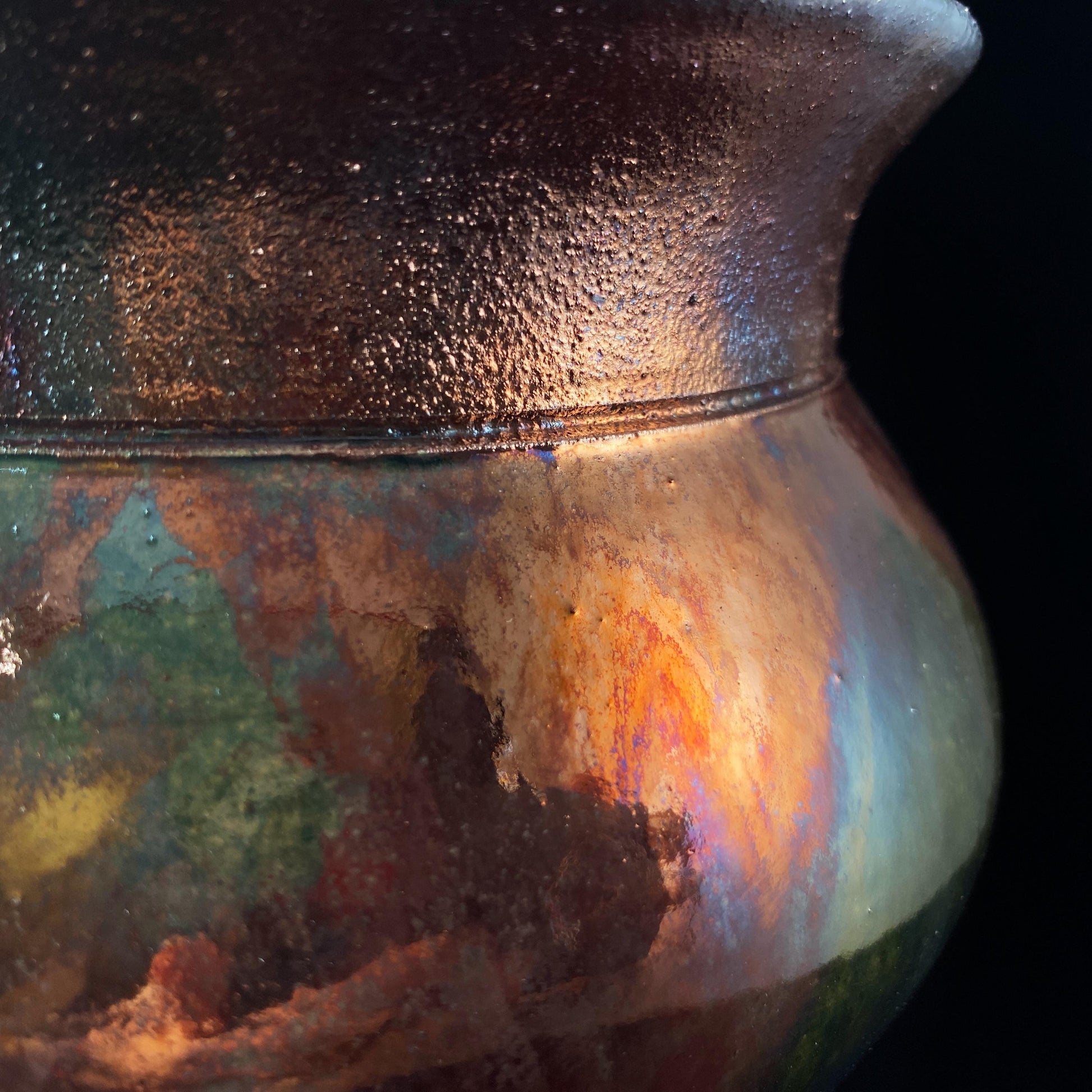 Handmade Evelyn Vase, Raku Art Pottery, Decorative Pottery