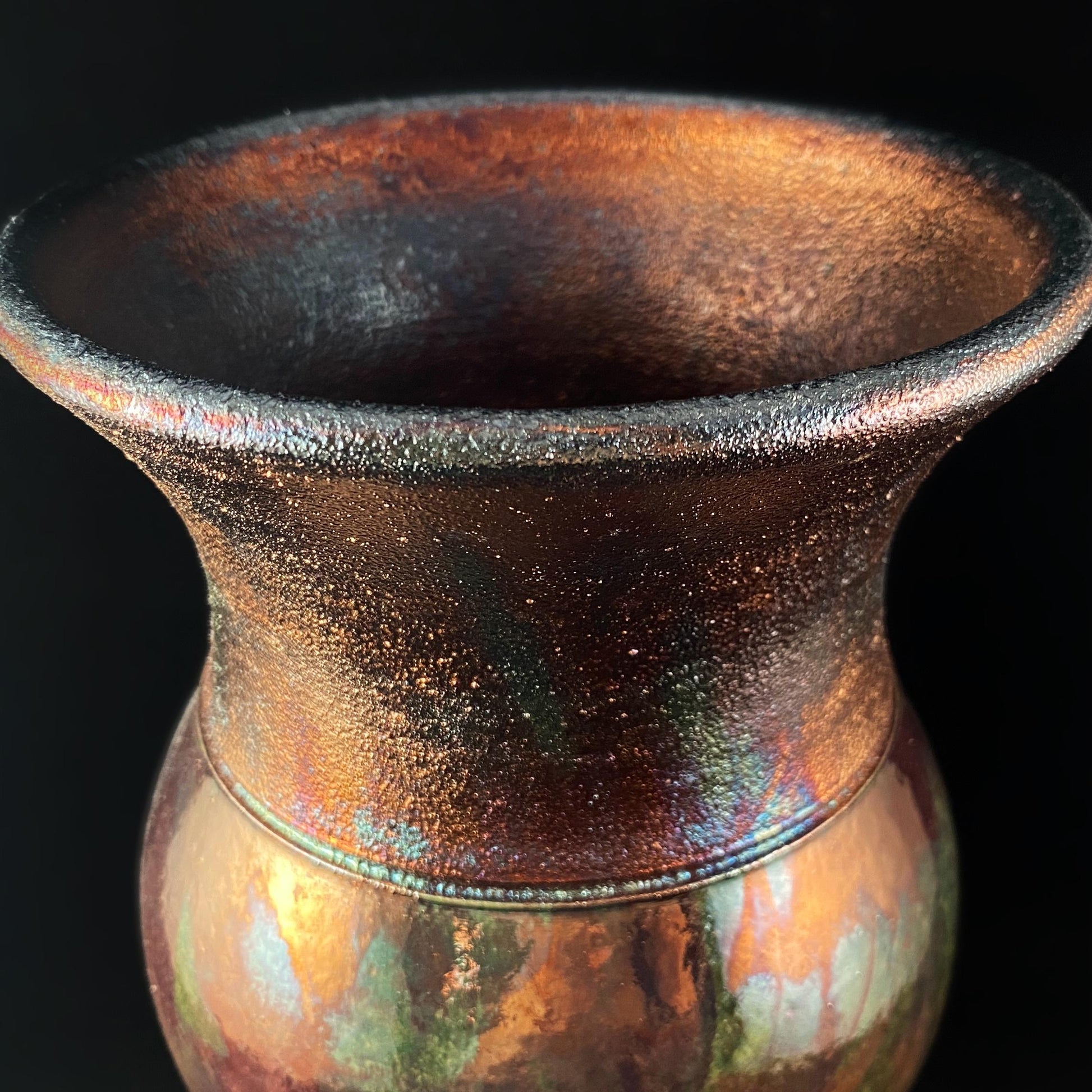 Handmade Jenny Vase, Raku Art Pottery, Decorative Pottery