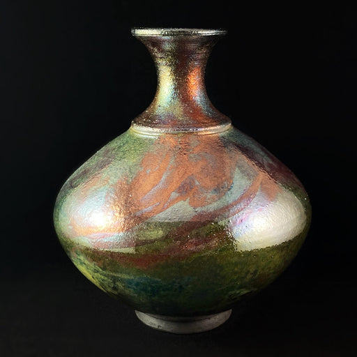 Handmade Amanda Vase, Raku Art Pottery, Decorative Pottery