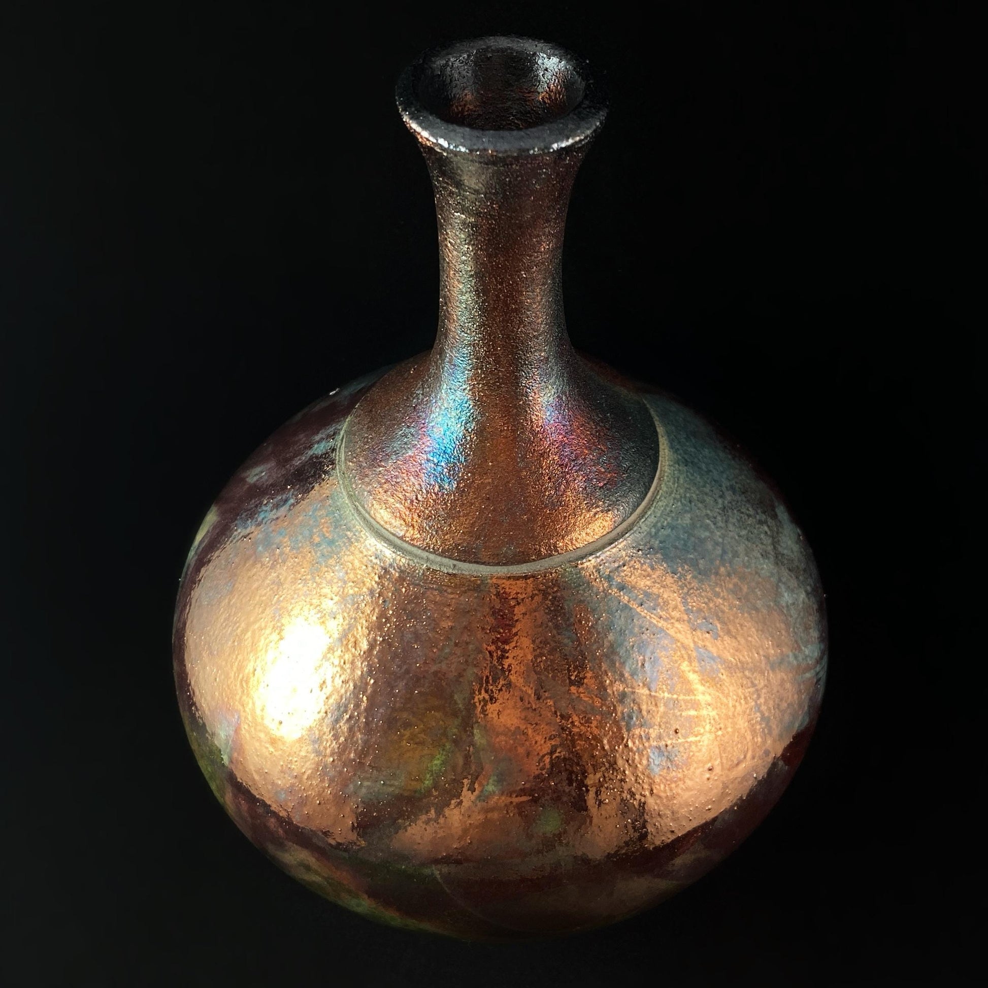 Handmade Suzette Vase, Raku Art Pottery, Decorative Pottery