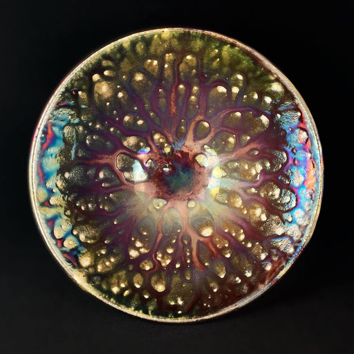 Handmade Corinne Bowl, Raku Art Pottery, Decorative Pottery