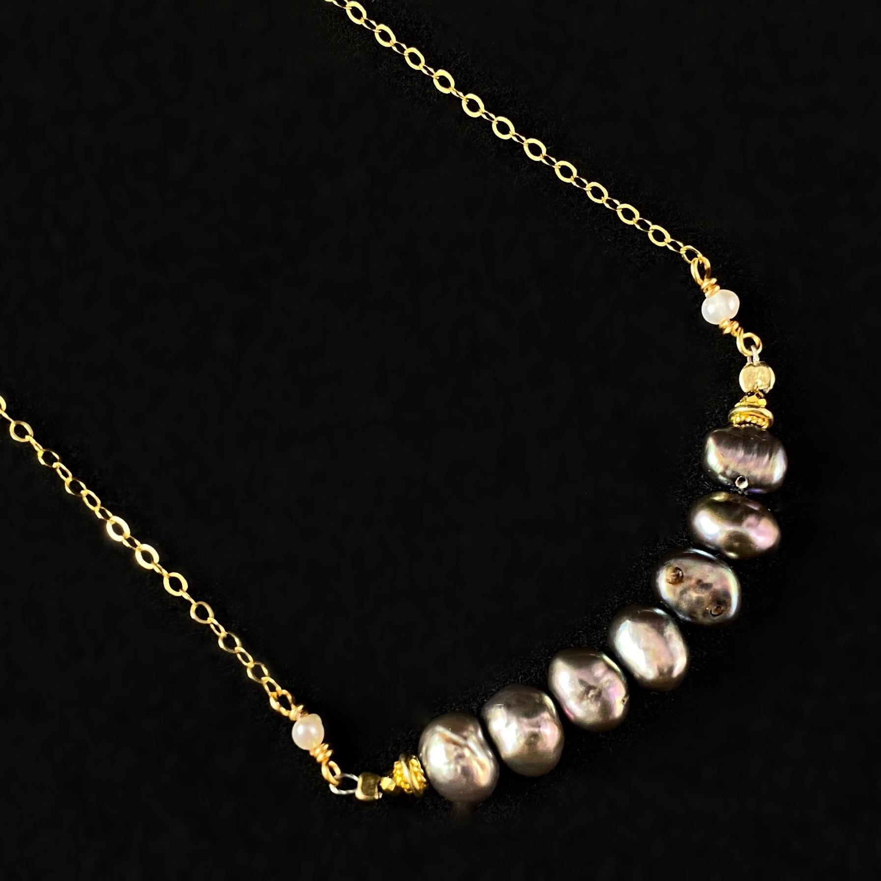 Dainty Pearl Necklace, Handmade in USA - Avaasi