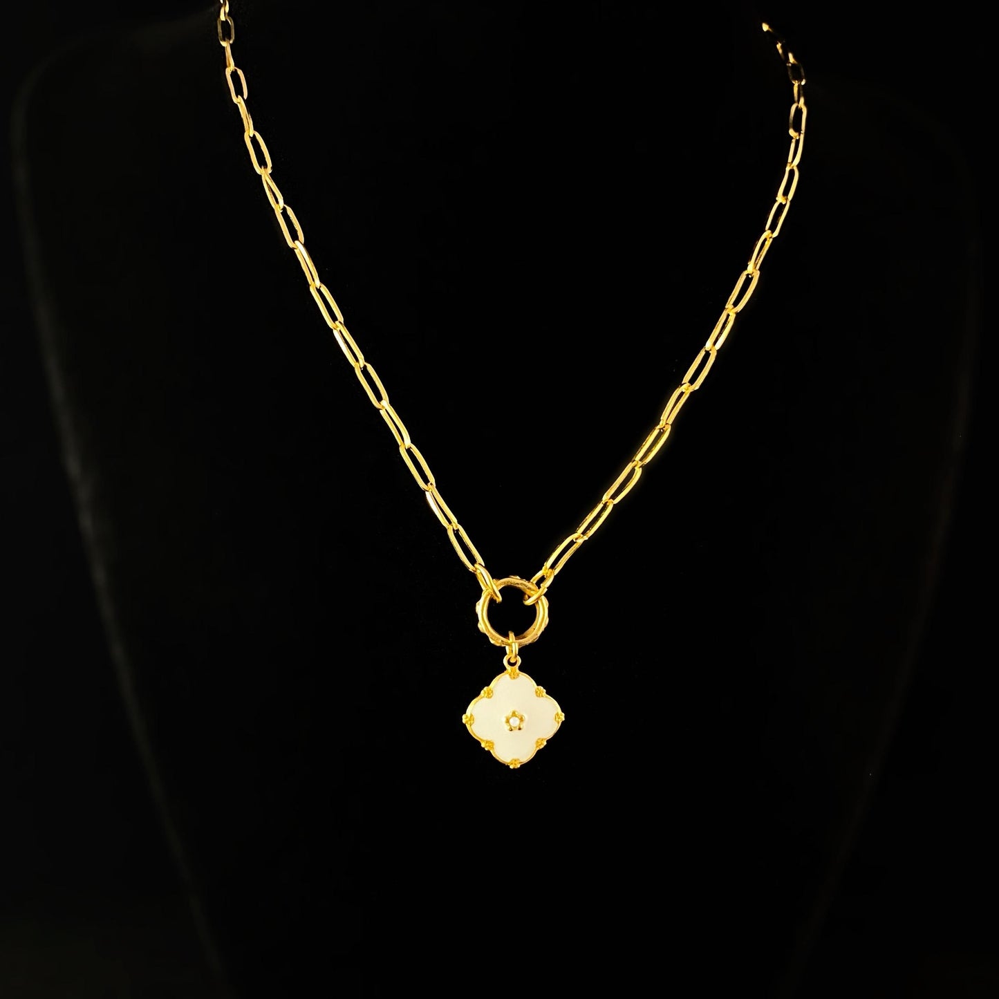 Elegant Enamel Chain Link Necklace - La Vie Parisienne by Catherine Popesco