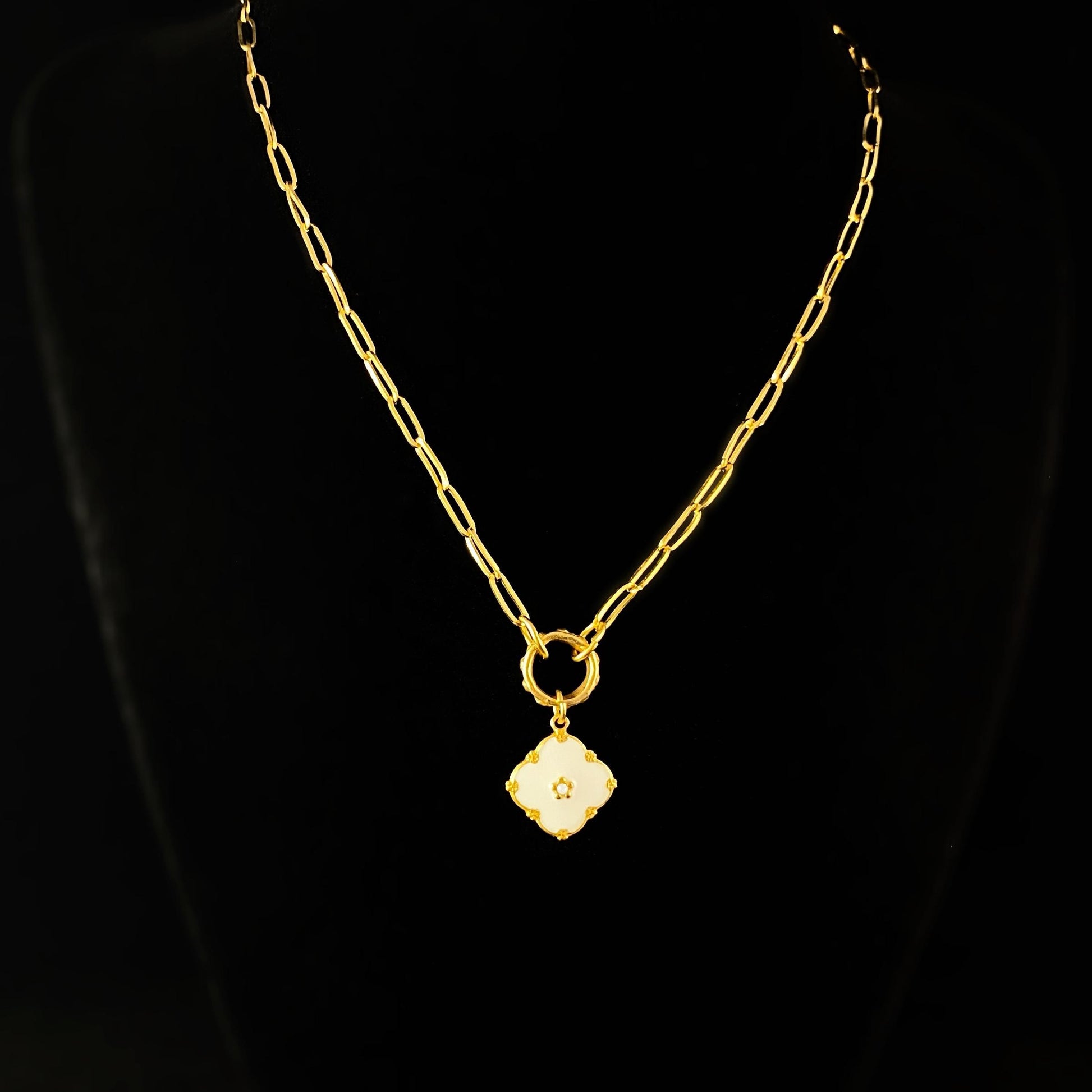 Elegant Enamel Chain Link Necklace - La Vie Parisienne by Catherine Popesco